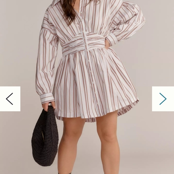 Anthropologie Striped Mini Dress - White and Purple - Picture 7 of 10